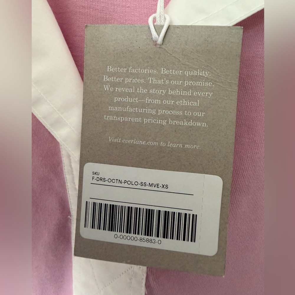NWT Everlane Dress Cotton Polo Preppy Mauve XS - Picture 6 of 6